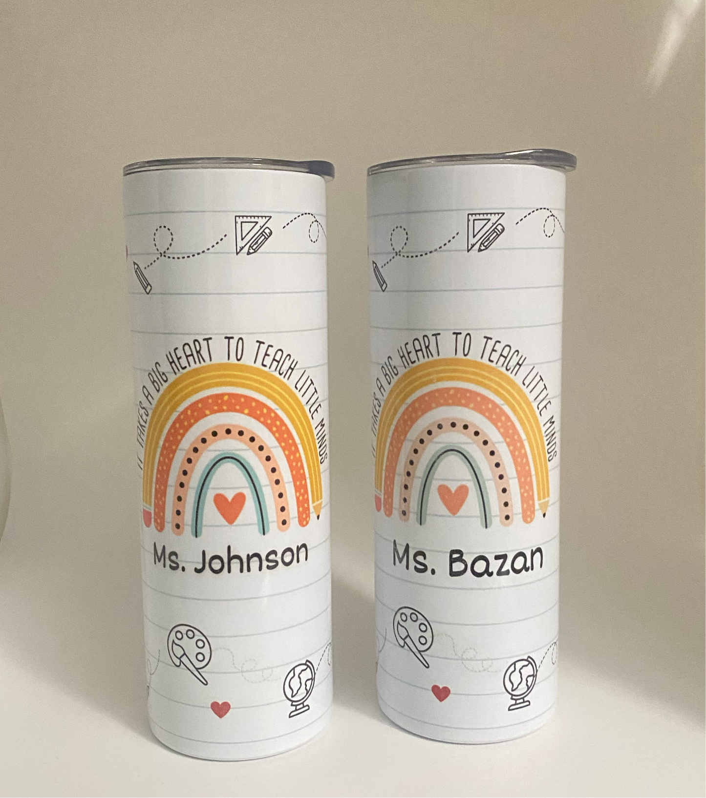 Teacher tumbler | insulated tumblers with stainless steel straws for both for both hot and cold drinks