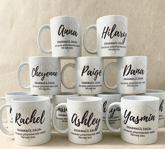 coffee mugs for pharmacy technicians | pharmacists gifts | occupation gifts | personalized mugs