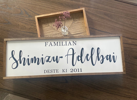 A farmhouse frame decor| personalized with last name | personalized frame wood signs |