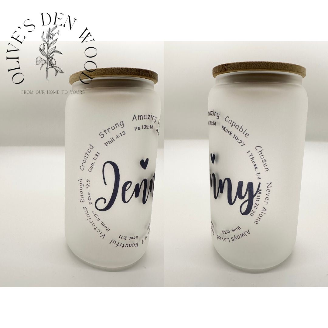 Glass Tumbler | personalized tumblers with straw & lid | I AM tumbler
