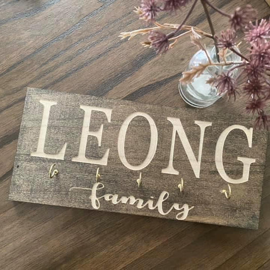 engraved key holder | personalized wood gift | wood signs