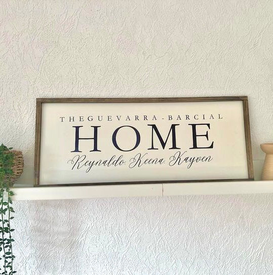 A farmhouse frame decor | HOME &  personalized with last name | personalized frame wood signs |