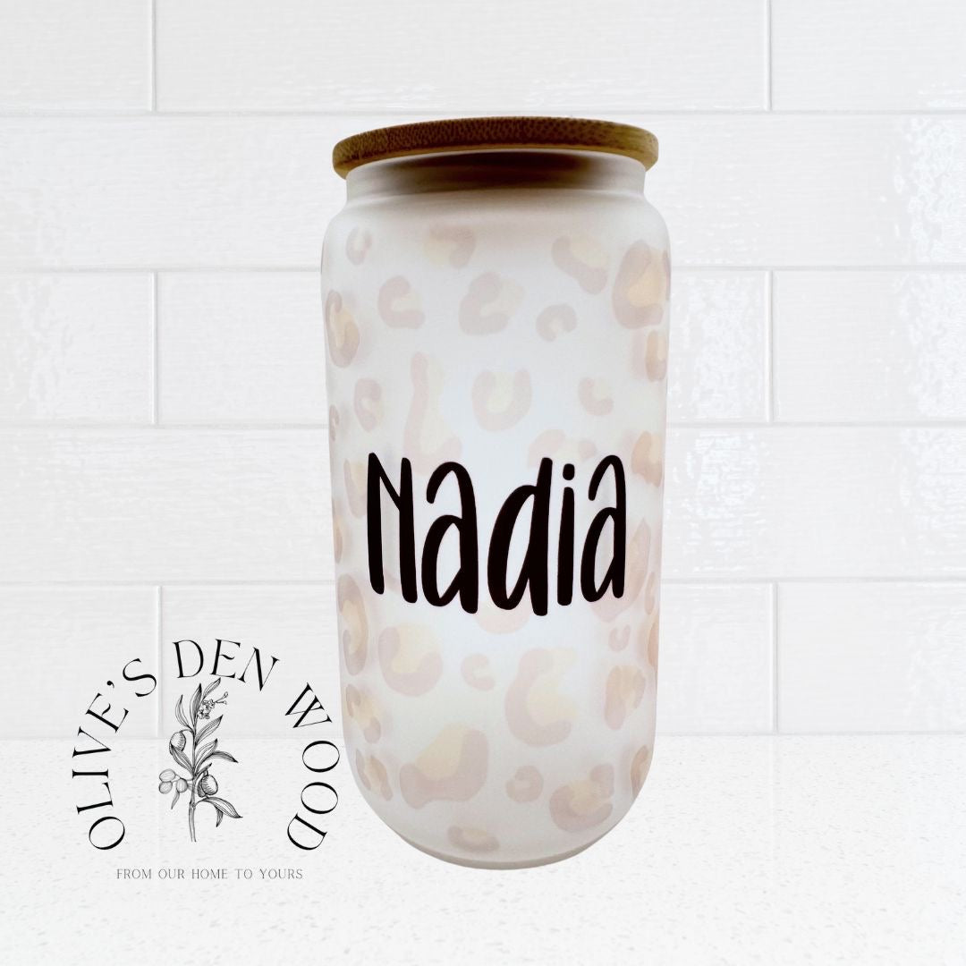 Glass Tumbler | PATTERN with name personalized tumblers with straw & lid |