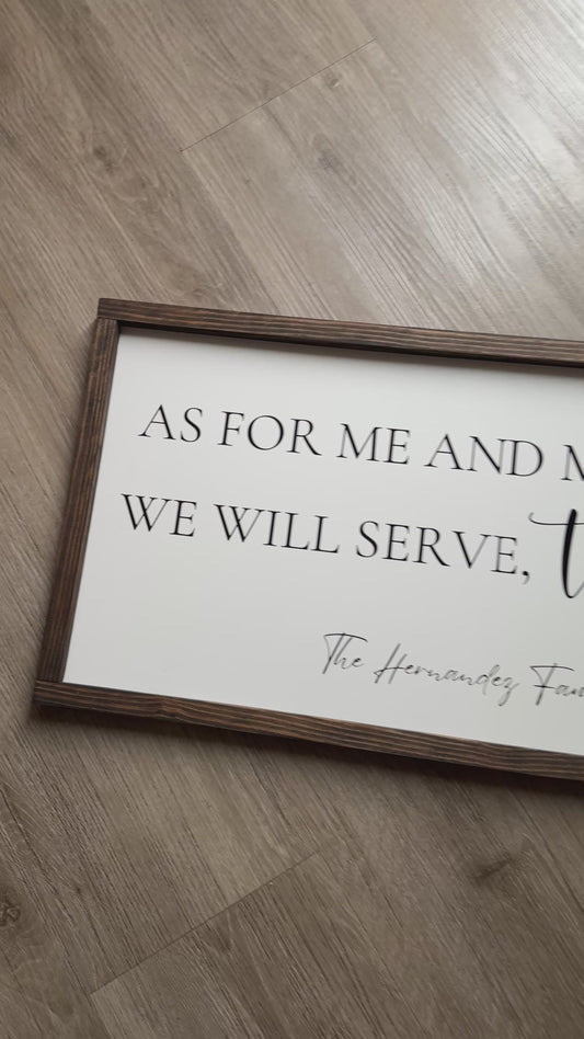 A farmhouse frame decor | “as for me and my house we will serve the lord” &  personalized with last name | personalized frame wood signs |